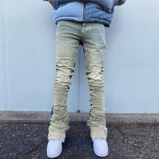 Gradient Washed Jeans Loose Straight Leg Pants