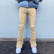 Design sense chain straight jeans wide-leg pants