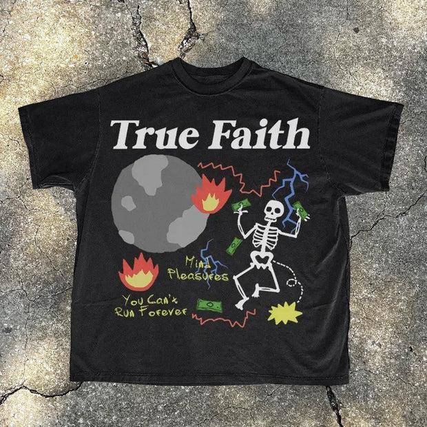 Ture Faith Print Short Sleeve T-Shirt
