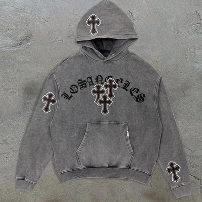 Graphic Cross Letters Hoodie