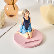 Cute Closed Eye Gril Phone Holder