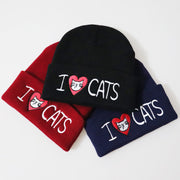 Love Cats Embroidered Knitted Beanies