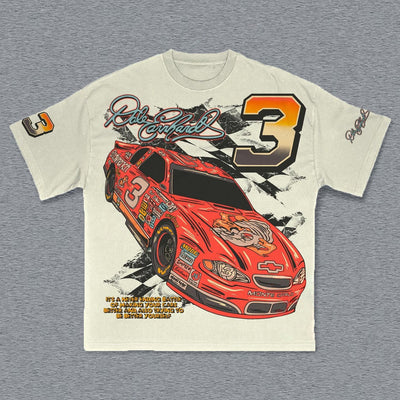 No. 3 Racer Print Short Sleeve T-Shirt