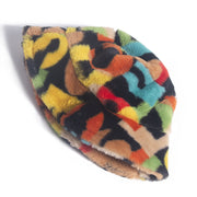 Rainbow Rabbit Fur Bucket Hat
