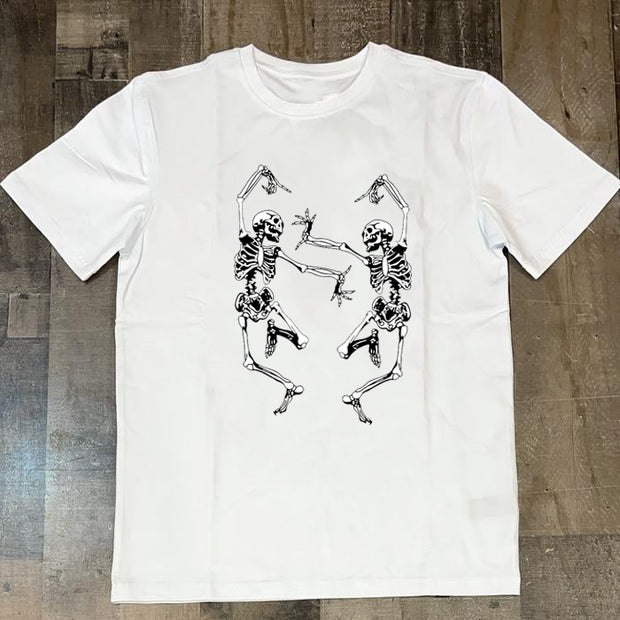 Dancing Skeleton Graphic Short Sleeve T-shirt