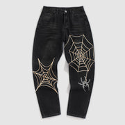 Black Spider Net Jeans