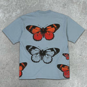 Butterfly Letter Short Sleeve T-shirt