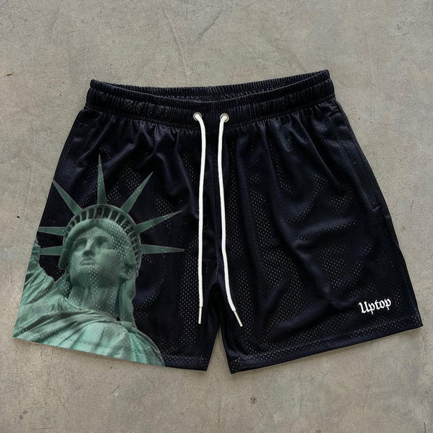 Casual Personalized Vintage Statue of Liberty Shorts