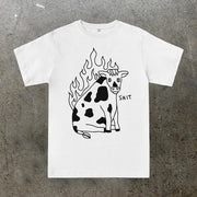 Cow Shit Graphic Short Sleeve T-shirt