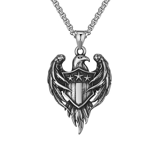 Titanium steel ins style street fashion brand hip-hop eagle necklace for boys