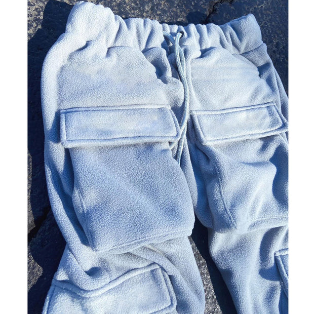 Fleece Vintage Fashion Street Pocket Trousers