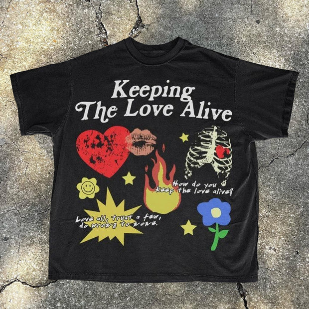 Keeping The Love Alive Print T-Shirt