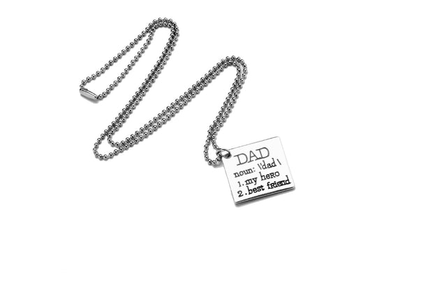 Dad My Hero Best Friend Father's Day Necklace Letter Pendant Keychain