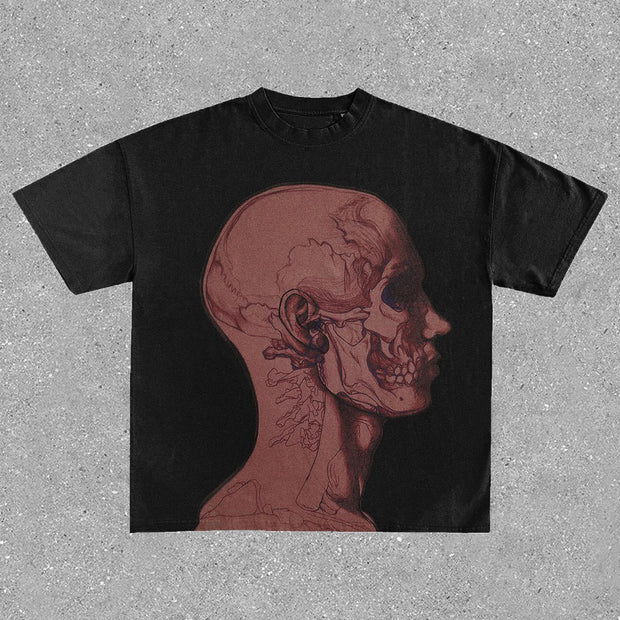 Abstract Skull Head Short Sleeve T-shirts