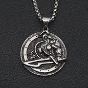 Viking pendant warrior vintage titanium steel necklace