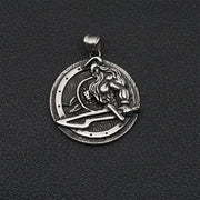 Viking pendant warrior vintage titanium steel necklace