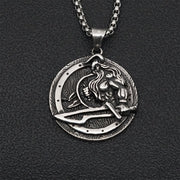 Viking pendant warrior vintage titanium steel necklace