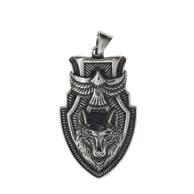 Flying eagle wolf combination pendant