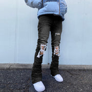 Vintage Street Wash Ripped Straight Jeans