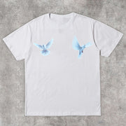 Blue Pigeon V Letter T-shirt