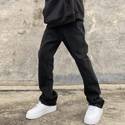 High Street Hip Hop Embroidered Denim Trendy Stretch Bootcut Pants