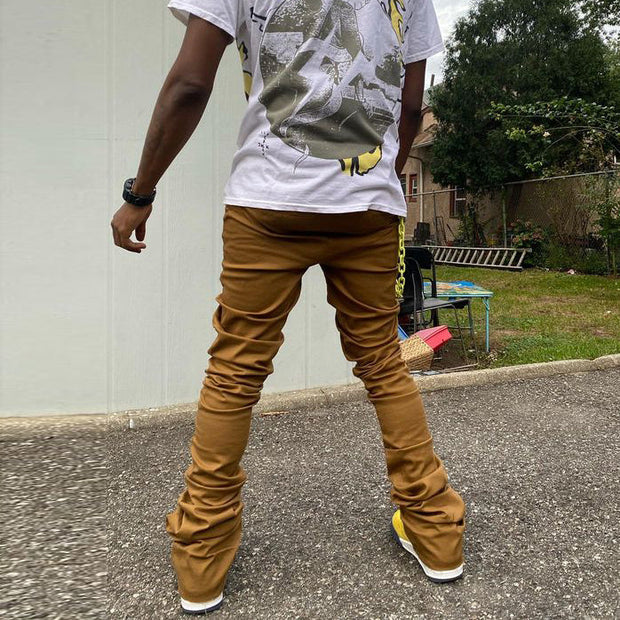 Trendy hip-hop solid color street trousers