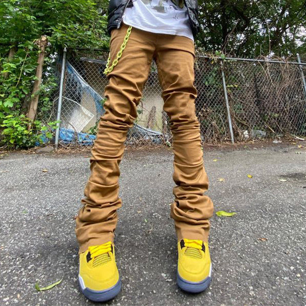 Trendy hip-hop solid color street trousers