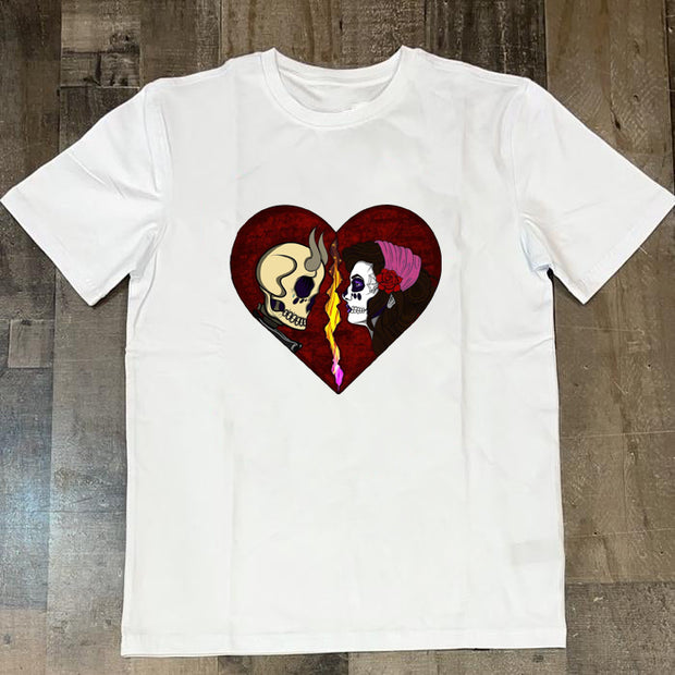 Skull Broken Heart print T-shirt