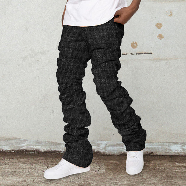 Street hip-hop retro pleated pile pants jeans