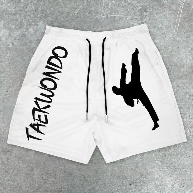 Casual Taekwondo Print Sports Shorts