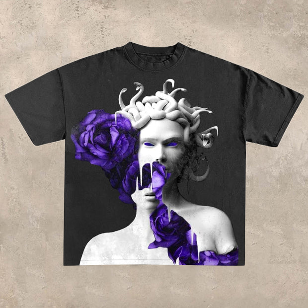 Medusa print crew neck T-shirt
