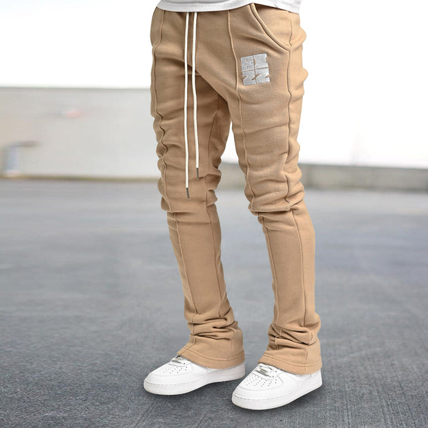 Street style letters stack joggers casual pants