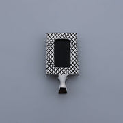 Retro style rectangular black zircon fashion stainless steel men's pendant