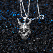 Devil Ghost Face Pendant Titanium Steel Men's Devil Ghost Face Necklace