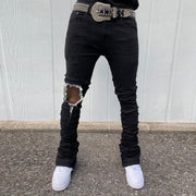 Street Retro Fashion Ripped Skinny Jeans