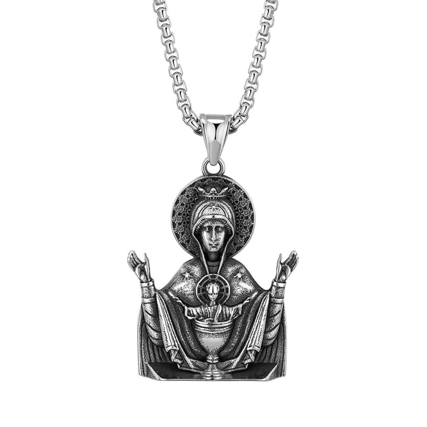 Christian virgin mary necklace stainless steel necklace