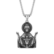 Christian virgin mary necklace stainless steel necklace