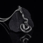 Snake jewelry titanium steel hand-casting necklace animal gifts for men