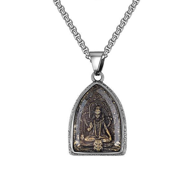 Personality eight patron saints natal amulet titanium steel Buddhist Guanyin elephant god pendant