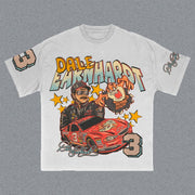 Cartoon & Car Print Short Sleeve T-Shirt