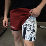Casual quick-drying double-layer printed shorts