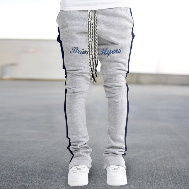 Hip-hop color-block drawstring track pants