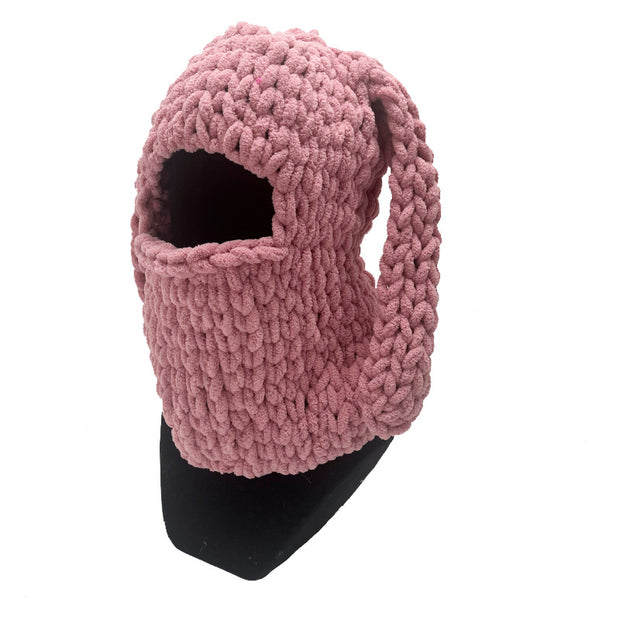 Rabbit Ear Hand-woven Woolen Hat Beanie Ski Mask