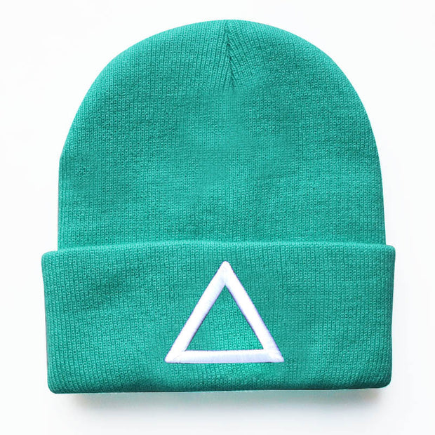 Geometric Embroidered Knit Beanies