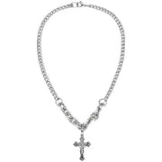 Double Cross Pendant Titanium Steel Panel Necklace