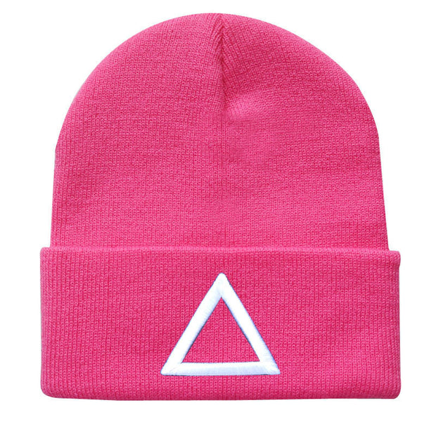 Geometric Embroidered Knit Beanies