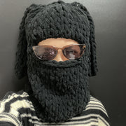 Rabbit Ear Hand-woven Woolen Hat Beanie Ski Mask