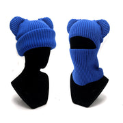 Bear Ear Hand-woven Woolen Hat Beanie Ski Mask