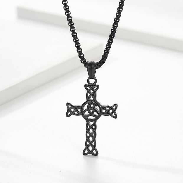 Plain Titanium Steel Cross Necklace