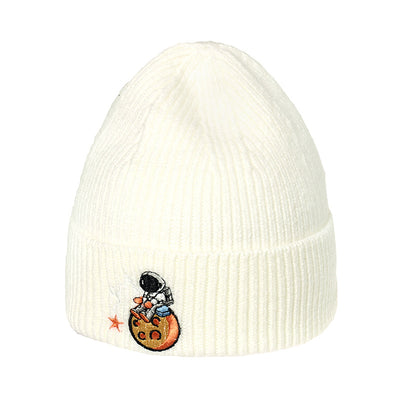 Astronaut Embroidery Woolen Knitted Beanies